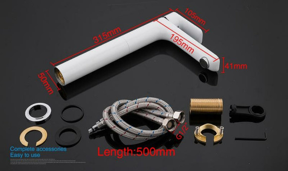 Смеситель для раковины Gappo G1048-2 Белый Хром Смеситель для раковины Gappo G1048-2 Белый Хром