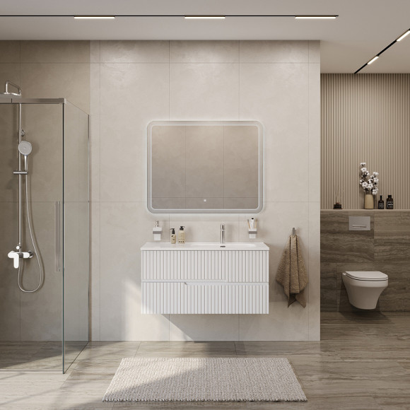 Тумба под раковину Cezares Duet-N 100 R DUET-N-1000-2C-SO-BL-R подвесная Bianco Lucido