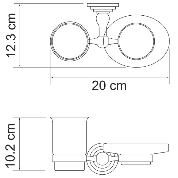 Стакан для зубных щеток с мыльницей WasserKRAFT Ammer K-7026 Хром матовый Стакан для зубных щеток с мыльницей WasserKRAFT Ammer K-7026 Хром матовый