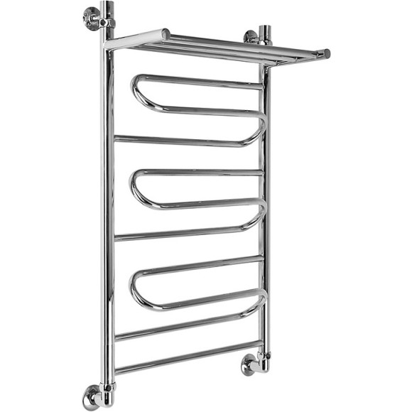 Водяной полотенцесушитель Ника Curve ЛZ/ВП 80x60 с полкой Хром