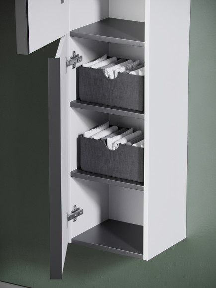 Шкаф пенал Sancos Delta 35 PDL35W подвесной Дуб светлый Белый