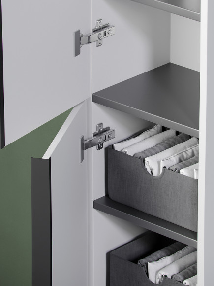 Шкаф пенал Sancos Delta 35 PDL35W подвесной Дуб светлый Белый