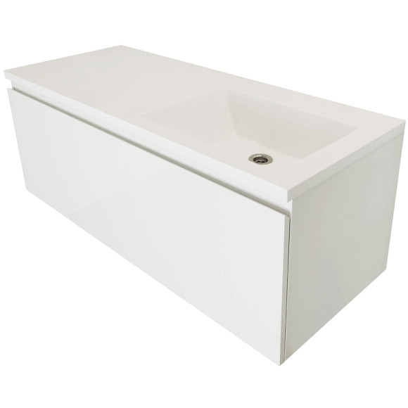 Тумба с раковиной Эстет Dallas Luxe 110 R ФР-00002023 подвесная Белая Тумба с раковиной Эстет Dallas Luxe 110 R ФР-00002023 подвесная Белая