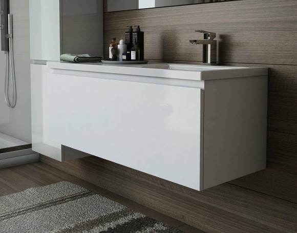 Тумба с раковиной Эстет Dallas Luxe 110 R ФР-00002023 подвесная Белая Тумба с раковиной Эстет Dallas Luxe 110 R ФР-00002023 подвесная Белая