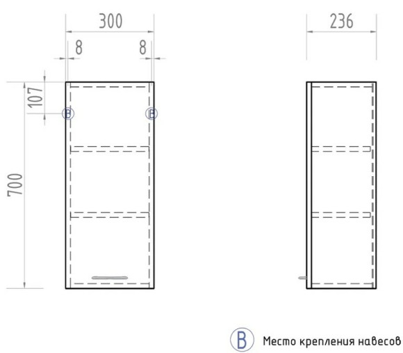 Подвесной шкаф Vigo Alessandro 30 L sh.ALE.30 Белый Подвесной шкаф Vigo Alessandro 30 L sh.ALE.30 Белый