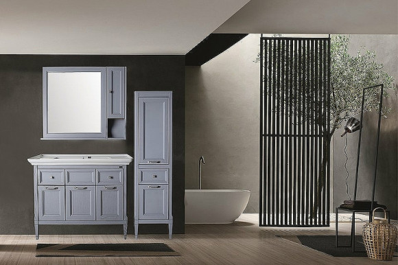 Комплект мебели для ванной ASB-Woodline Гранда 105 Grigio