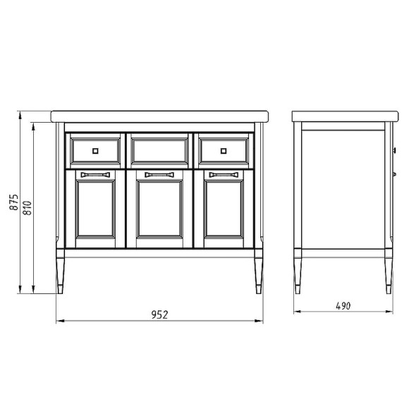 Комплект мебели для ванной ASB-Woodline Гранда 105 Grigio