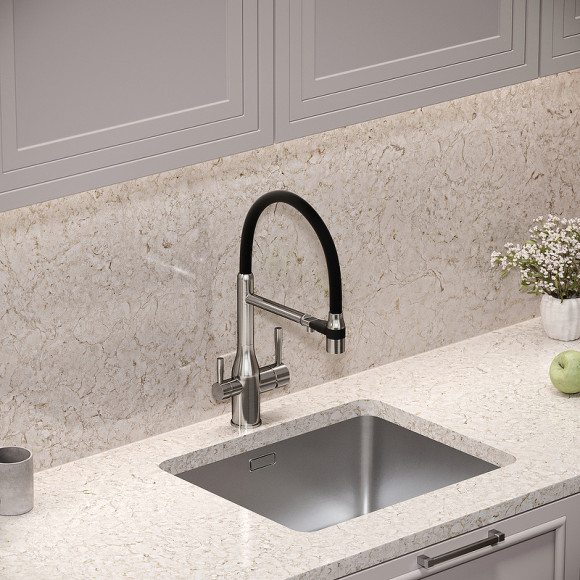 Смеситель для кухни Sancos Garda SC4009BN Никель брашированный Черный