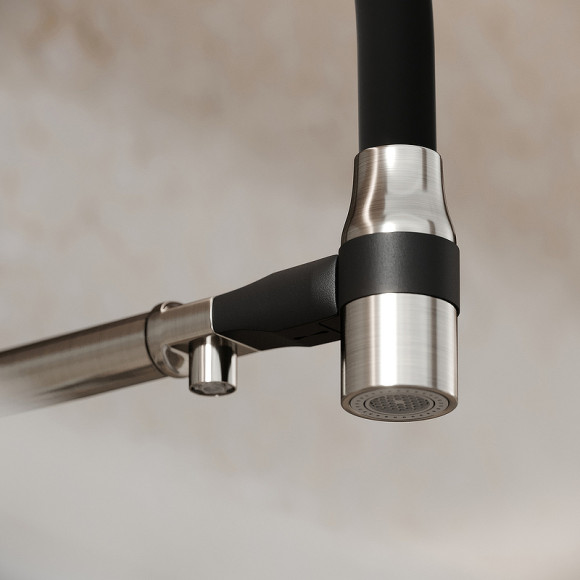 Смеситель для кухни Sancos Garda SC4009BN Никель брашированный Черный