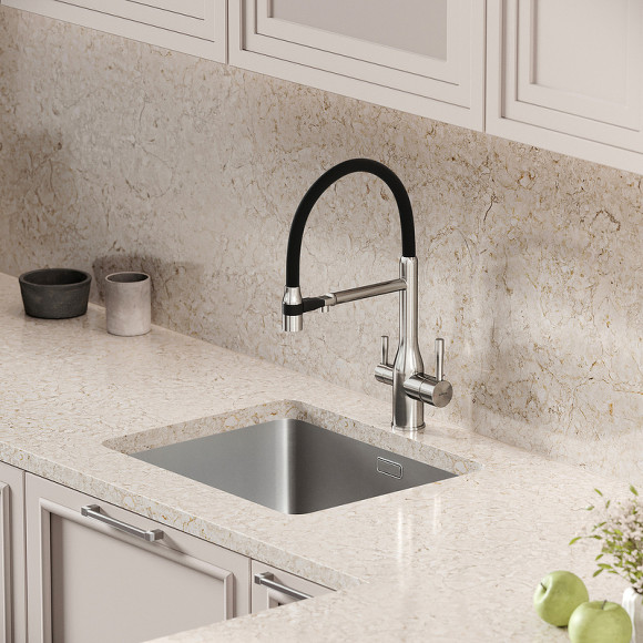 Смеситель для кухни Sancos Garda SC4009BN Никель брашированный Черный