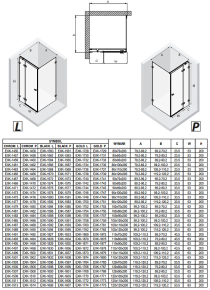 Душевой уголок New Trendy Avexa Black 110x100 R EXK-1836 профиль Черный стекло прозрачное Душевой уголок New Trendy Avexa Black 110x100 R EXK-1836 профиль Черный стекло прозрачное