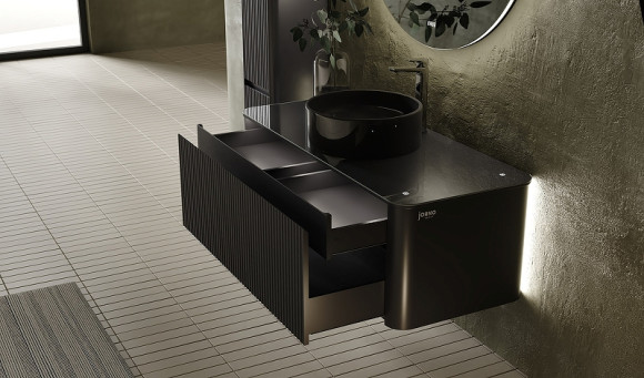 Тумба под раковину Jorno Lumino 120 Lum.01.120/P/A/JR подвесная Антрацит