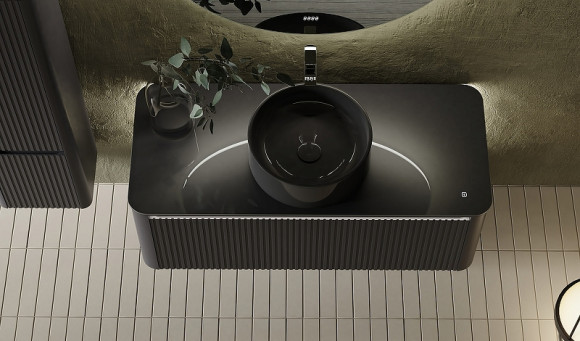 Тумба под раковину Jorno Lumino 120 Lum.01.120/P/A/JR подвесная Антрацит