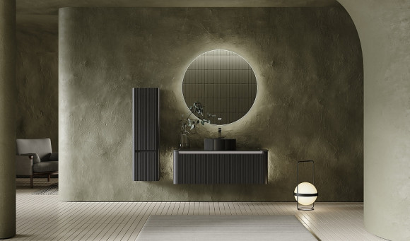 Тумба под раковину Jorno Lumino 120 Lum.01.120/P/A/JR подвесная Антрацит