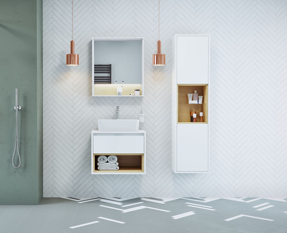 Шкаф пенал Excellent Tuto 40 MLEX.0201.400.WHBL подвесной Белый Дуб