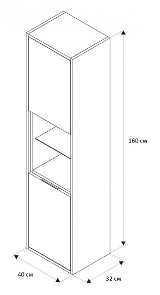 Шкаф пенал Excellent Tuto 40 MLEX.0201.400.WHBL подвесной Белый Дуб