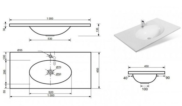 Раковина Эстет Вегас 100 ФР-00000994 Белая Раковина Эстет Вегас 100 ФР-00000994 Белая