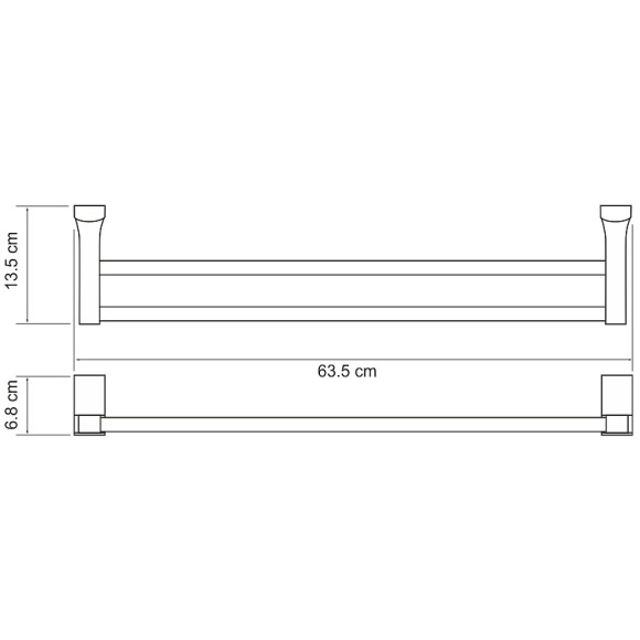 Полотенцедержатель WasserKRAFT Leine K-5040W двойной Хром Полотенцедержатель WasserKRAFT Leine K-5040W двойной Хром