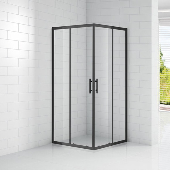 Душевой уголок Cezares Eco 90x90 ECO-O-A-2 профиль Черный стекло прозрачное Душевой уголок Cezares Eco 90x90 ECO-O-A-2 профиль Черный стекло прозрачное