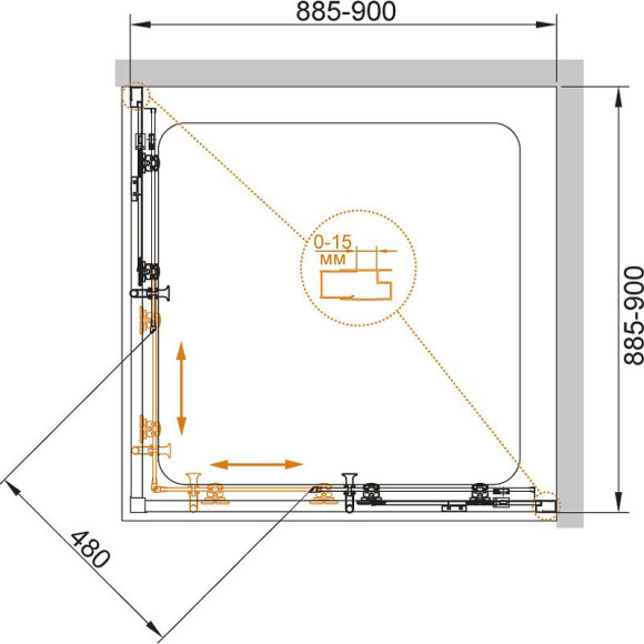 Душевой уголок Cezares Eco 90x90 ECO-O-A-2 профиль Черный стекло прозрачное Душевой уголок Cezares Eco 90x90 ECO-O-A-2 профиль Черный стекло прозрачное