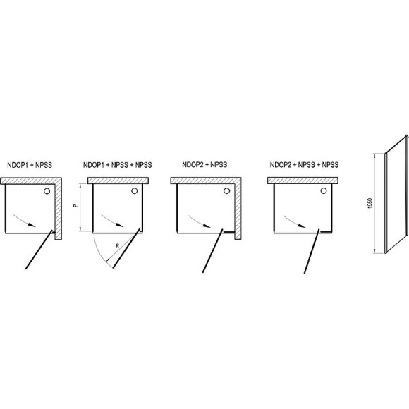 Душевая стенка Ravak Nexty NPS-80 90O40300Z1 профиль Черный стекло Transparent Душевая стенка Ravak Nexty NPS-80 90O40300Z1 профиль Черный стекло Transparent