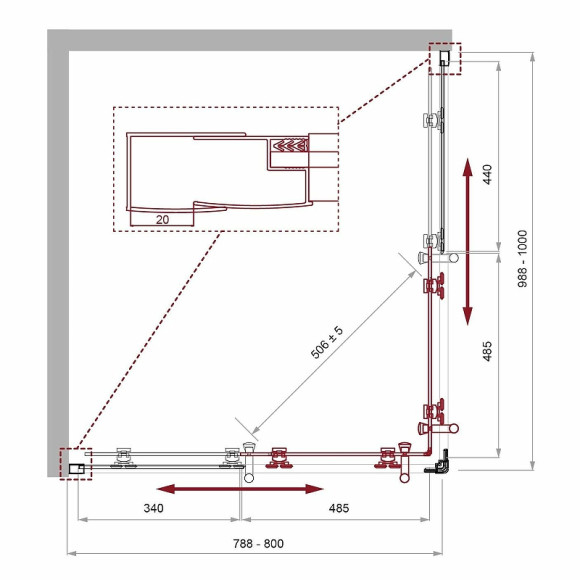 Душевой уголок BelBagno Uno 100х80 UNO-195-AH-2-100/80-CH-CR профиль Хром стекло шиншилла Душевой уголок BelBagno Uno 100х80 UNO-195-AH-2-100/80-CH-CR профиль Хром стекло шиншилла