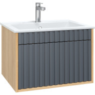 Тумба под раковину Onika Дайлер 60 106151 подвесная Графит Дуб сонома