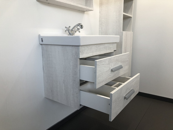 Тумба с раковиной Comforty Никосия 60 00004138879 подвесная Дуб белый Тумба с раковиной Comforty Никосия 60 00004138879 подвесная Дуб белый