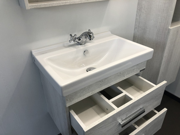 Тумба с раковиной Comforty Никосия 60 00004138879 подвесная Дуб белый Тумба с раковиной Comforty Никосия 60 00004138879 подвесная Дуб белый