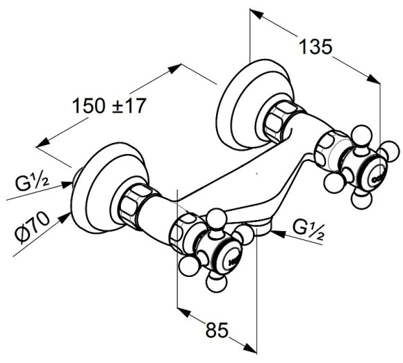 Смеситель для душа Kludi Adlon 516104520 Золото 23 карат Смеситель для душа Kludi Adlon 516104520 Золото 23 карат
