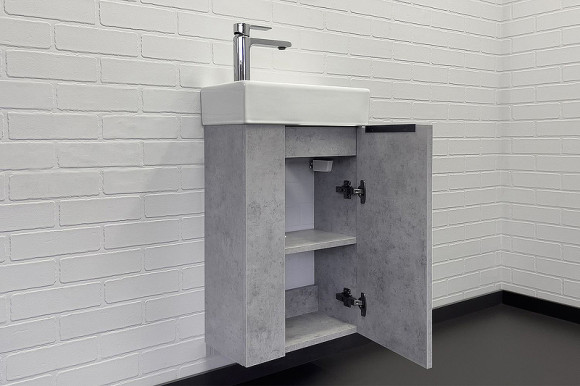 Тумба с раковиной Comforty Асти 40 00-00013669 подвесная Бетон светлый Тумба с раковиной Comforty Асти 40 00-00013669 подвесная Бетон светлый