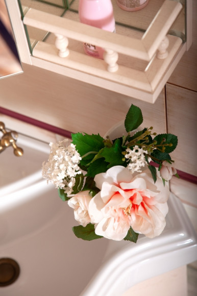 Зеркальный шкаф Бриклаер Кантри 50 4627125413711 с подсветкой Бежевый дуб прованс