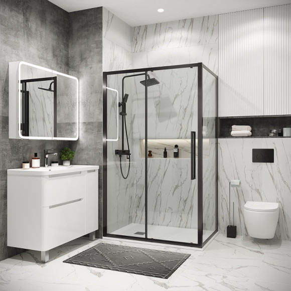 Душевой уголок Grossman Cosmo 140х90 120.K33.02.1490.42.00 профиль Графит сатин стекло прозрачное Душевой уголок Grossman Cosmo 140х90 120.K33.02.1490.42.00 профиль Графит сатин стекло прозрачное