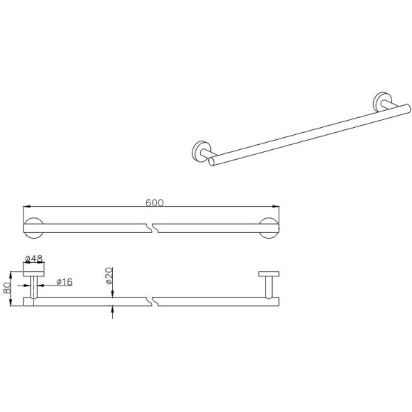 Полотенцедержатель Aquatek AQ4014CR Хром