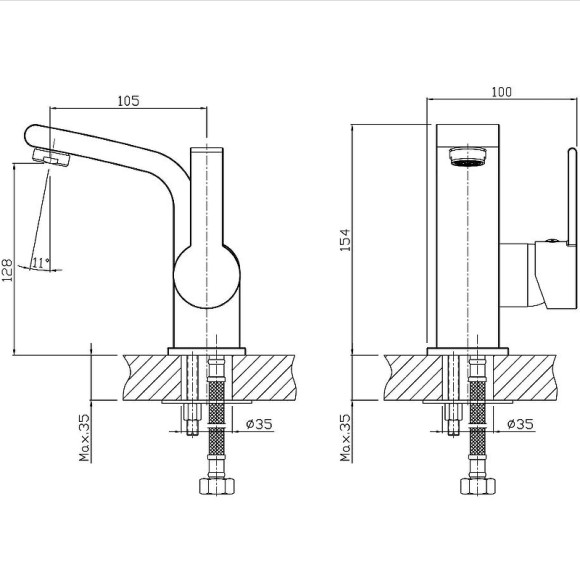 Смеситель для раковины Agger Strong A1402100 Хром Смеситель для раковины Agger Strong A1402100 Хром