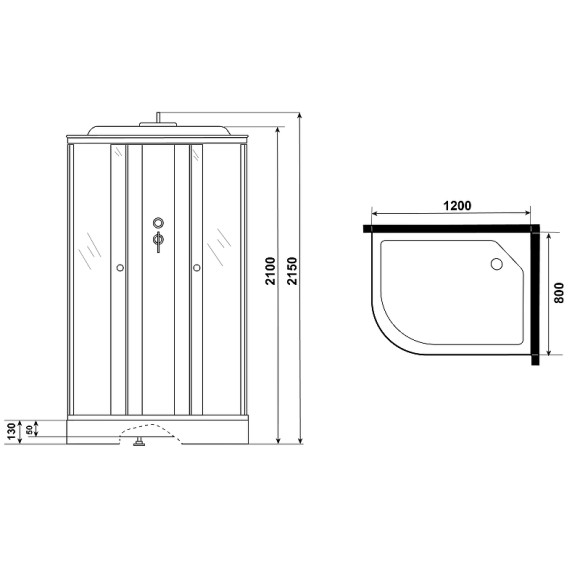 Душевая кабина Niagara Eco 120x80 R NG-4512-14R без гидромассажа