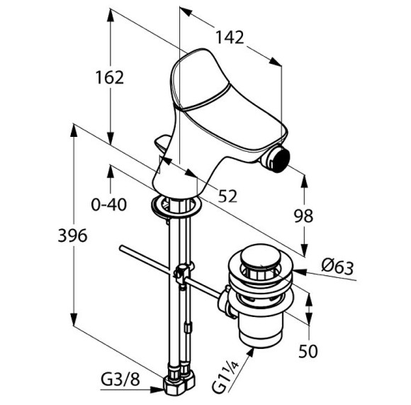 Смеситель для биде Kludi Ambienta 532160575 Хром Смеситель для биде Kludi Ambienta 532160575 Хром