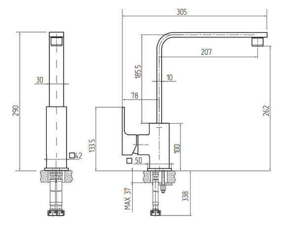 Смеситель для кухни Migliore Kvant 26096 Хром Смеситель для кухни Migliore Kvant 26096 Хром