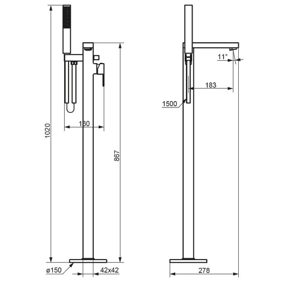 Смеситель для ванны Damixa Gala 535000000 Хром