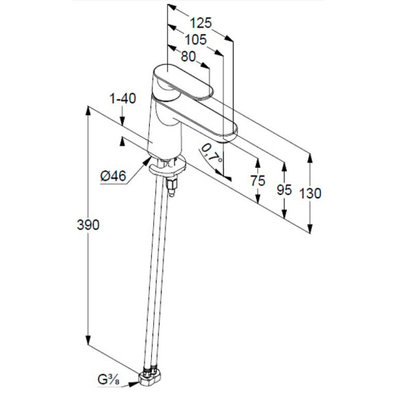 Смеситель для раковины Kludi Louva 242720575 Хром Смеситель для раковины Kludi Louva 242720575 Хром