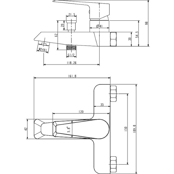 Смеситель для ванны ESKO New York NY 54 Хром Смеситель для ванны ESKO New York NY 54 Хром