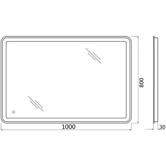 Зеркало BelBagno SPC-MAR 100 с сенсорным выключателем с подсветкой