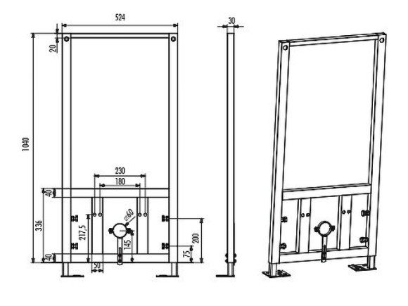 Инсталляция Creavit GBM500.01 для биде Черная Инсталляция Creavit GBM500.01 для биде Черная
