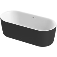 Акриловая ванна Cezares Metauro 180x80 METAURO-INT-Central-180-80-60-B-W-MATT Черная матовая Белая матовая без гидромассажа Акриловая ванна Cezares Metauro 180x80 METAURO-INT-Central-180-80-60-B-W-MATT Черная матовая Белая матовая без гидромассажа