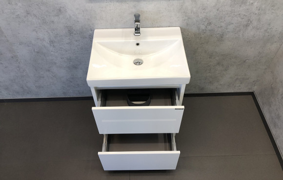 Тумба с раковиной Comforty Дублин 60 00004137134 Белый глянец Тумба с раковиной Comforty Дублин 60 00004137134 Белый глянец