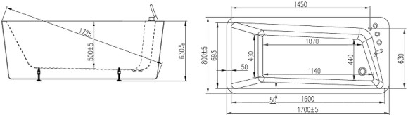 Акриловая ванна Orans BT-NL609BR 170х80 R 609BR без гидромассажа Акриловая ванна Orans BT-NL609BR 170х80 R 609BR без гидромассажа