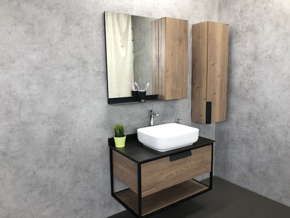 Зеркало со шкафом Comforty Кельн 90 00004147987 Дуб темный Зеркало со шкафом Comforty Кельн 90 00004147987 Дуб темный