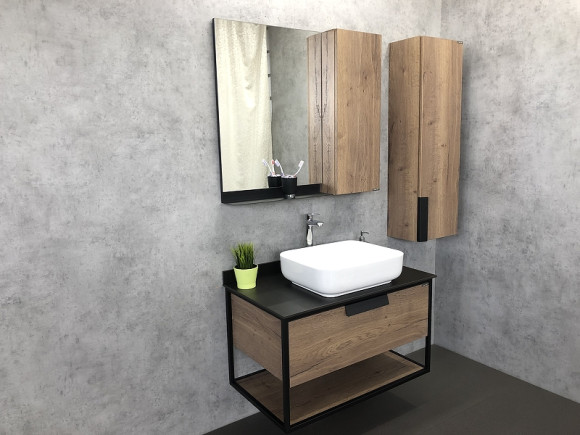 Зеркало со шкафом Comforty Кельн 90 00004147987 Дуб темный Зеркало со шкафом Comforty Кельн 90 00004147987 Дуб темный