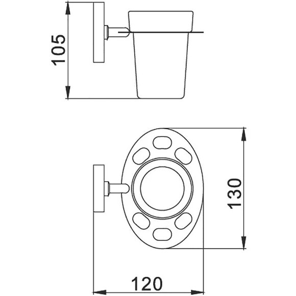 Стакан для зубных щеток Haiba HB1906 Хром