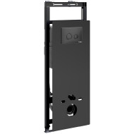 Инсталляция WasserKRAFT Salm 27TLT.010.ME.BL.MB01 для унитаза Черное стекло с Черной матовой клавишей смыва